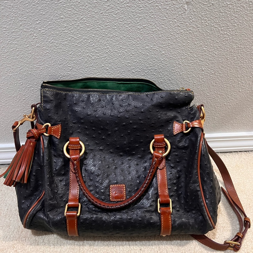Dooney & Bourke Black and Brown Shoulder Bag